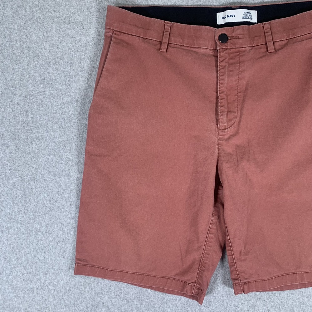 Old Navy Ultimate Tech Slim Shorts Mens 33 Rose Clay Built-In Flex Flat Front - Picture 4 of 14